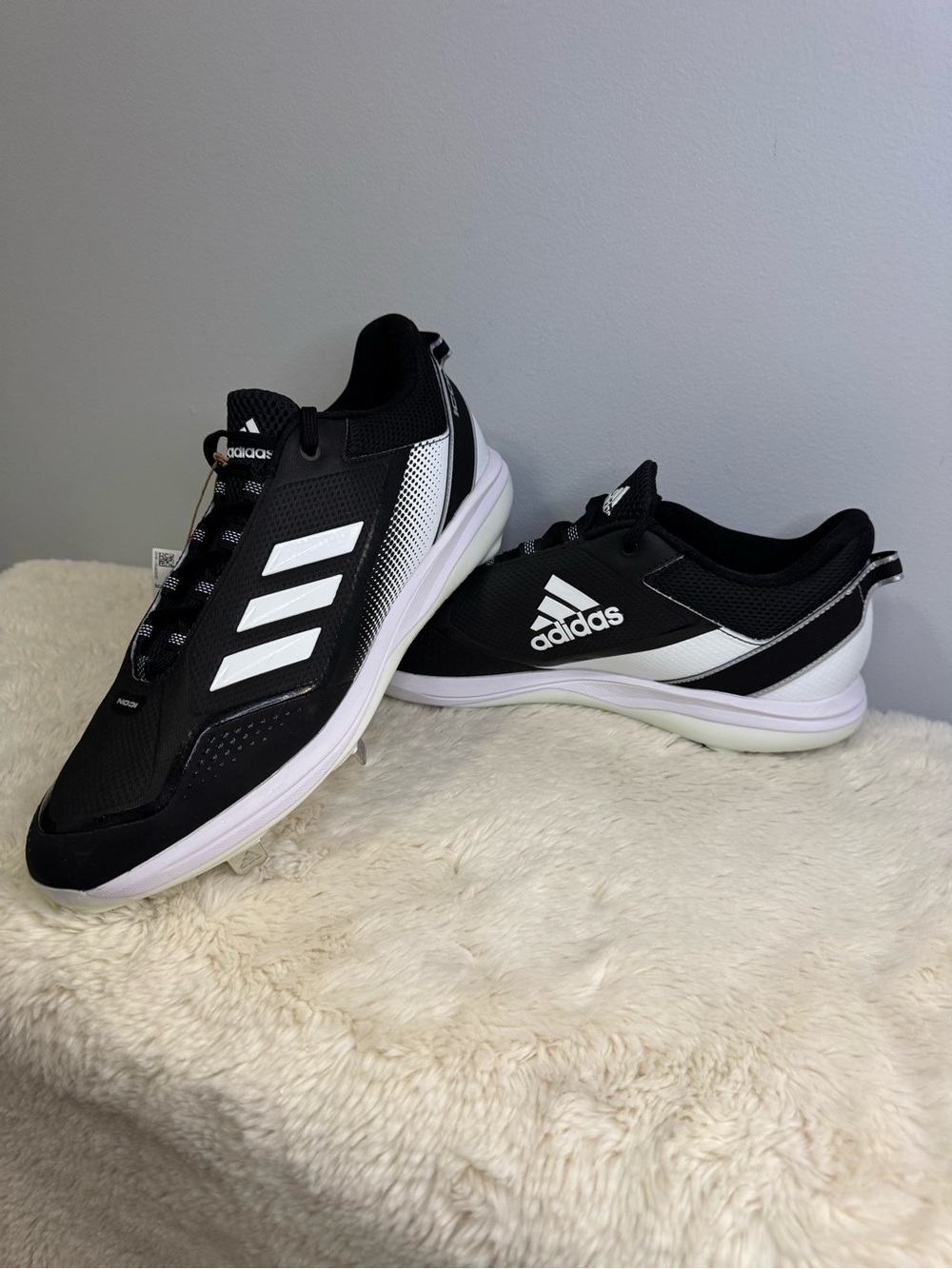 adidas Icon 7 Men's Baseball Cleats Black/White US Size 14 Medium (D)
